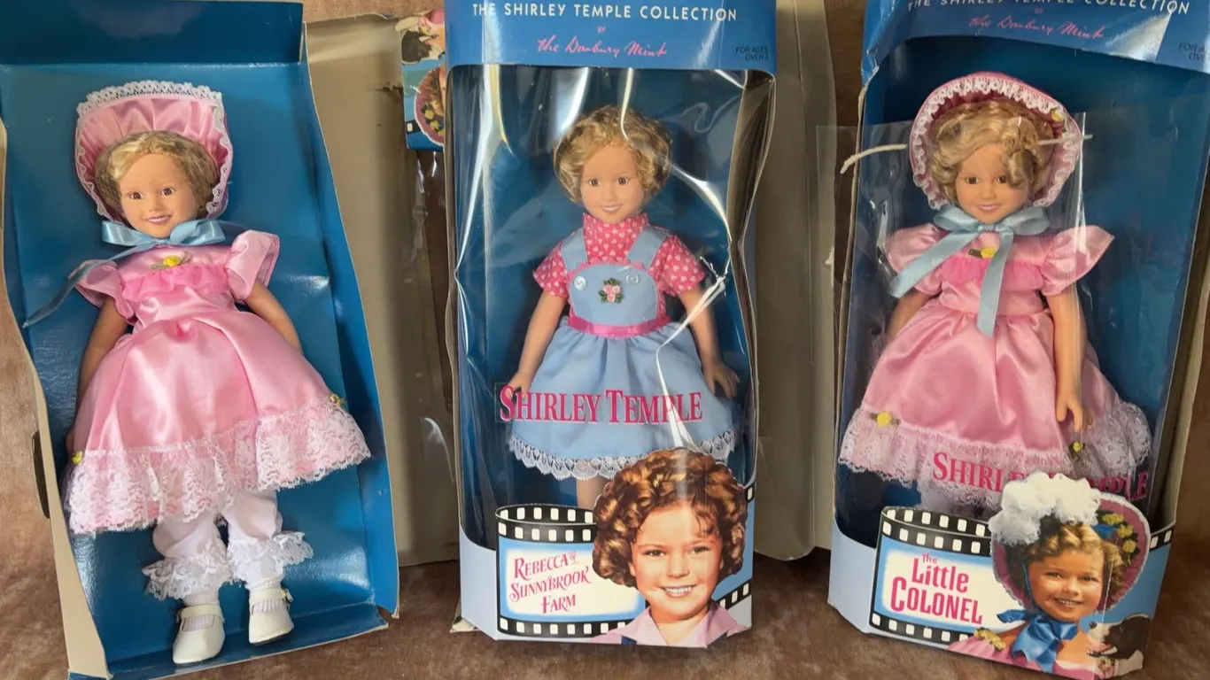 Shirley Temple Doll Lot: Little Colonel & Rebecca of Sunnybrook Farm, Danbury Mint, Boxed