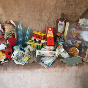 Toys and Collectibles Lot: Dolls, Donald Duck, Train, View-Master Reels