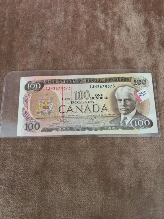 1975 Bank of Canada $100 Bill AJM2674373 Robert Borden Uncirculated
