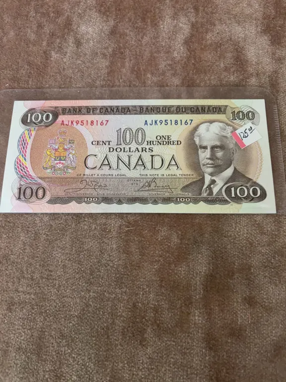 Canada $100 Bank Note AJK9518167, Bank of Canada, Centenary Commemorative Issue