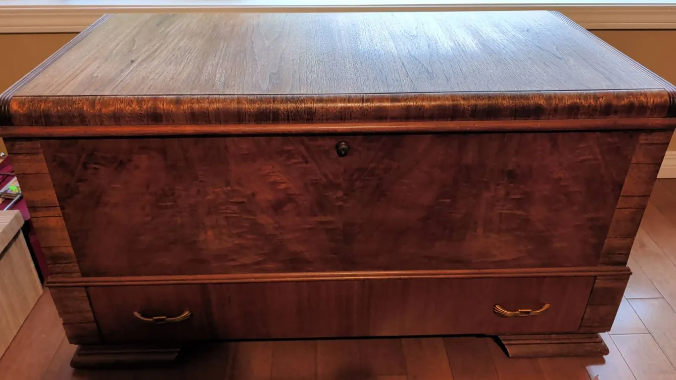 Lane Cedar Chest with Drawer, Branded Interior, Wood Grain Exterior