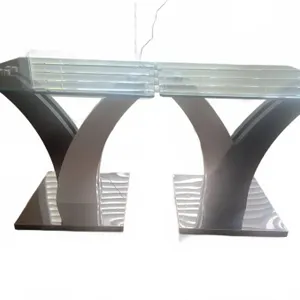 Glass Top Modern Tables with Chrome and Black Metal Bases