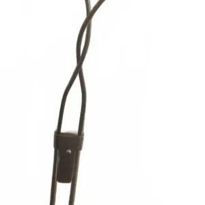 Two-Arm Brushed Metal Torchiere Floor Lamp with Swirl Glass Shade