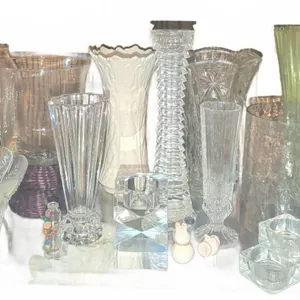 Glass and Ceramic Vases, Metal Bird Figurine, and Decorative Pieces Lot