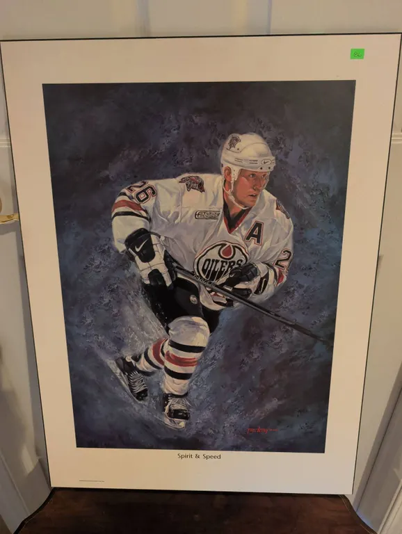 Spirit & Speed Hockey Print by Tacklin Featuring Edmonton Oilers Player