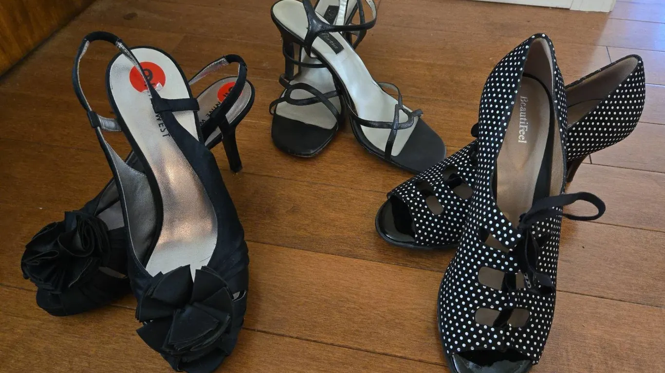 Women's High Heel Shoe Lot, 3 Pairs, Mixed Styles and Patterns