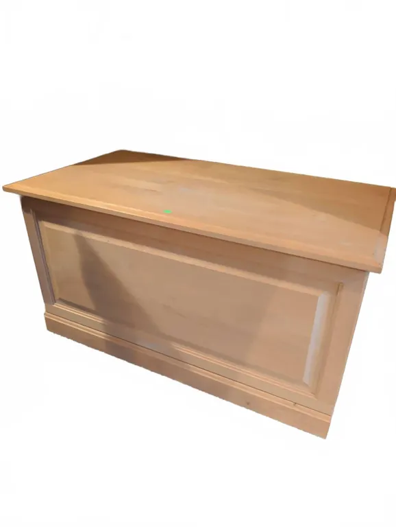 Wooden Blanket Chest with Hinged Lid and Paneled Front