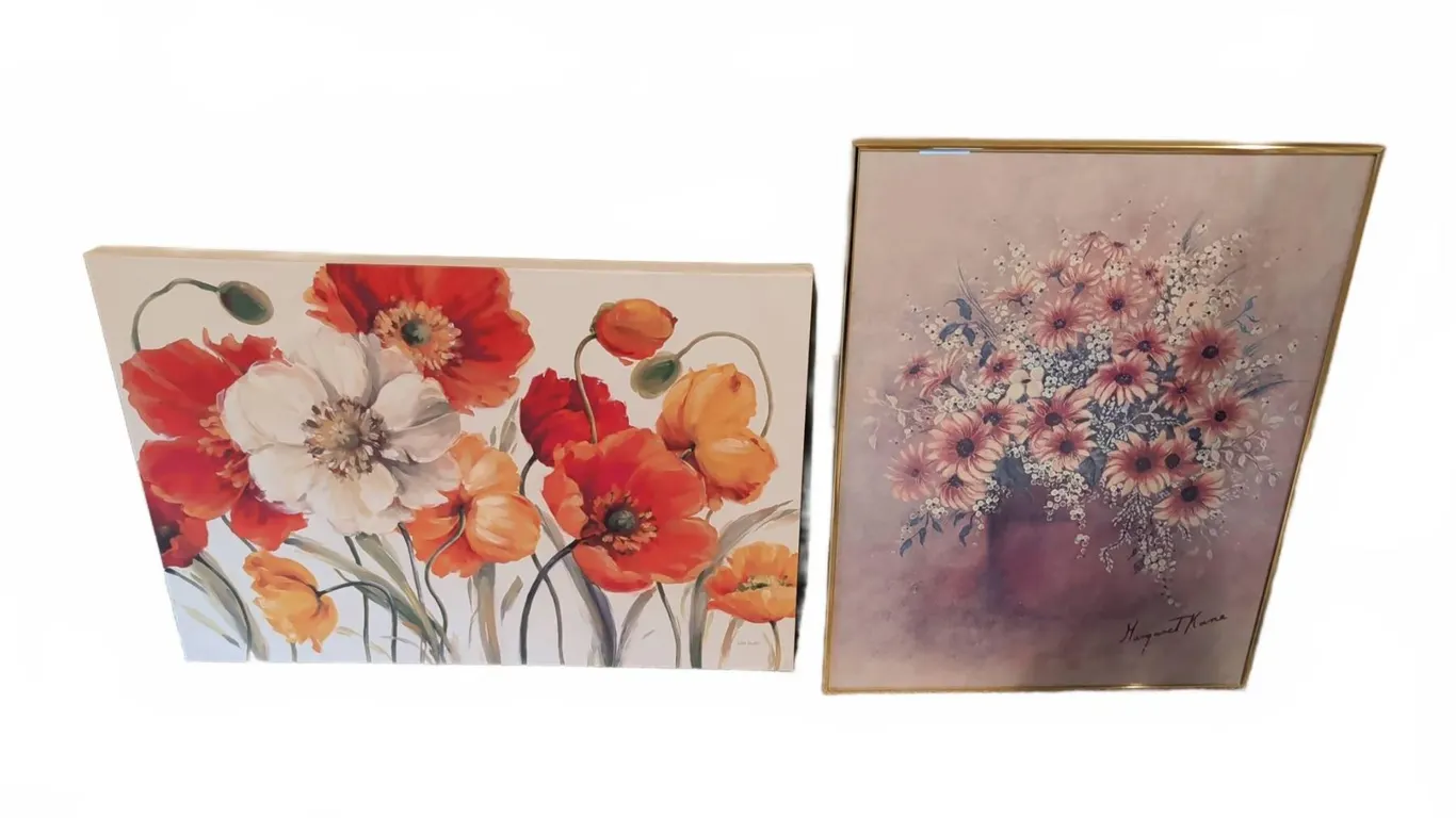 Framed Floral Prints Including Margaret Kane Signed Poster and Poppy Canvas