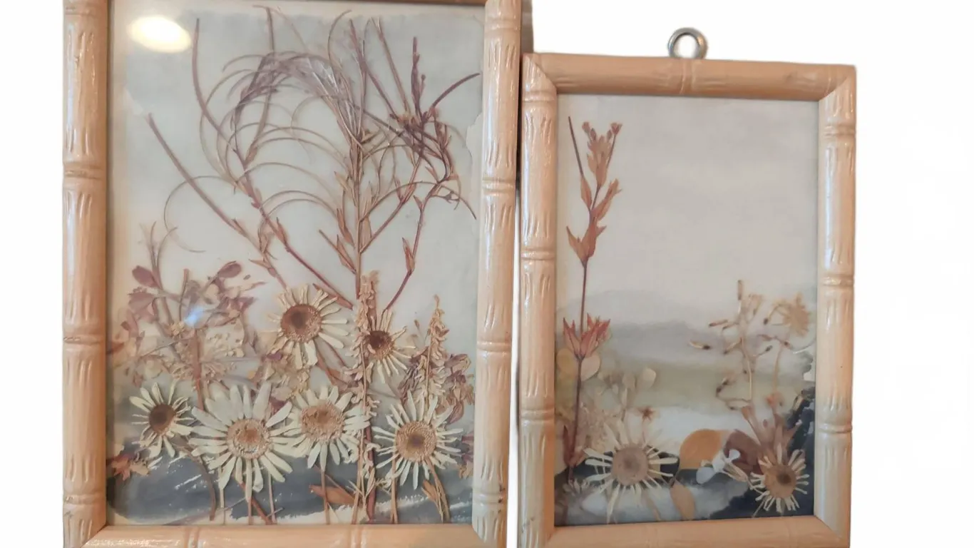 Framed Pressed Flower Artworks, Victorian Flowers, Victoria, B.C.