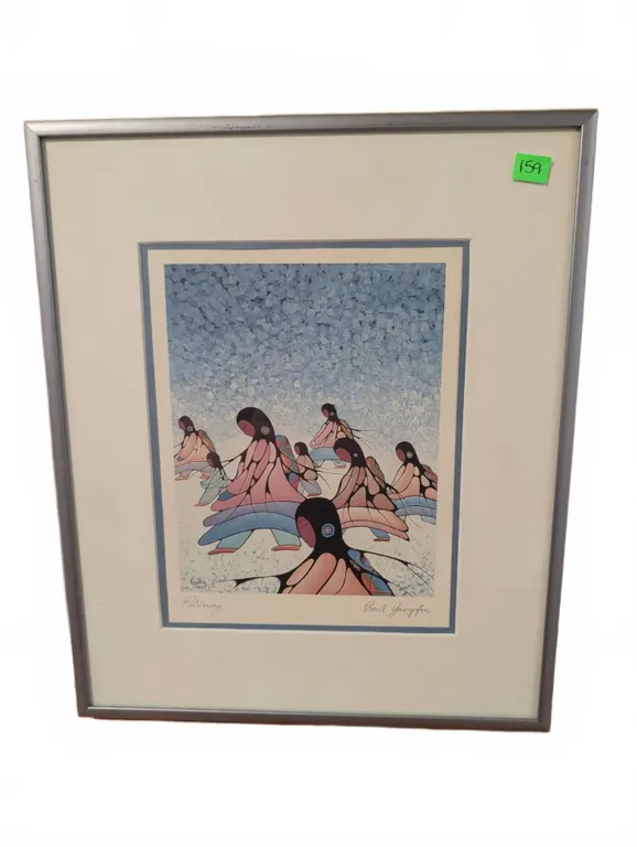 Carl Ray Print "Returning" Signed and Numbered, Matted and Framed