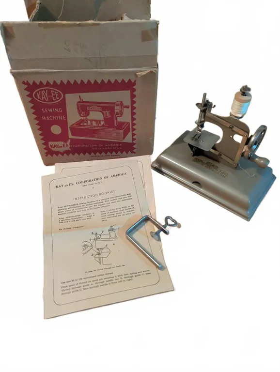 Kay an EE Sewmaster Toy Sewing Machine with Box and Instructions