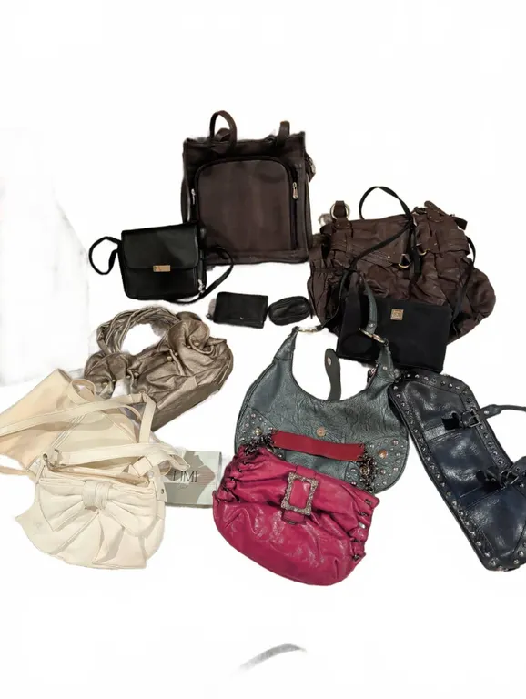 8 Women's Handbags Including LMI Purse and Wallets