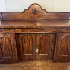 Mahogany Sideboard With Carved Back Panel