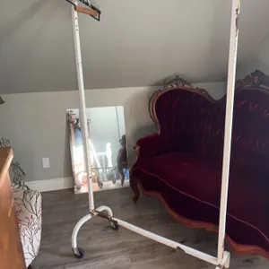 Vintage Metal Clothing Rack on Casters