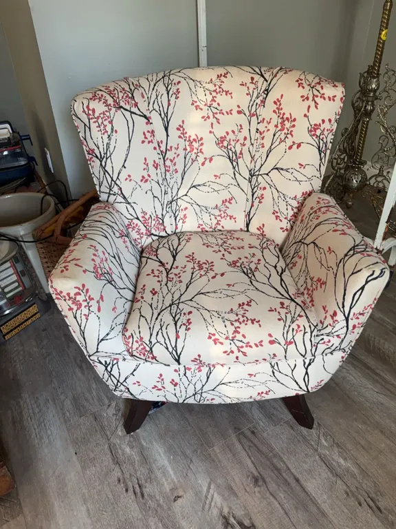Upholstered Armchair With Botanical Print