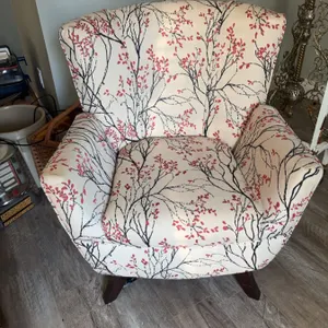 Upholstered Armchair With Botanical Print
