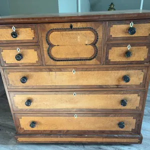 Victorian Inlaid Secretary Chest With Desk