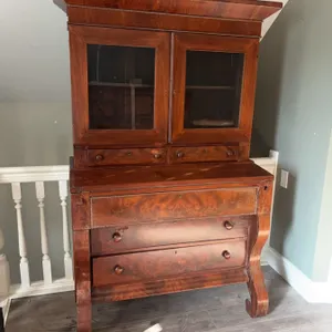 Empire Style Mahogany Secretary Bookcase