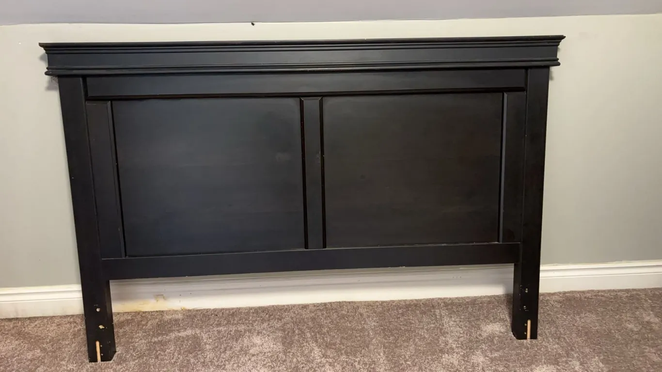 Black Wood Queen Size Headboard