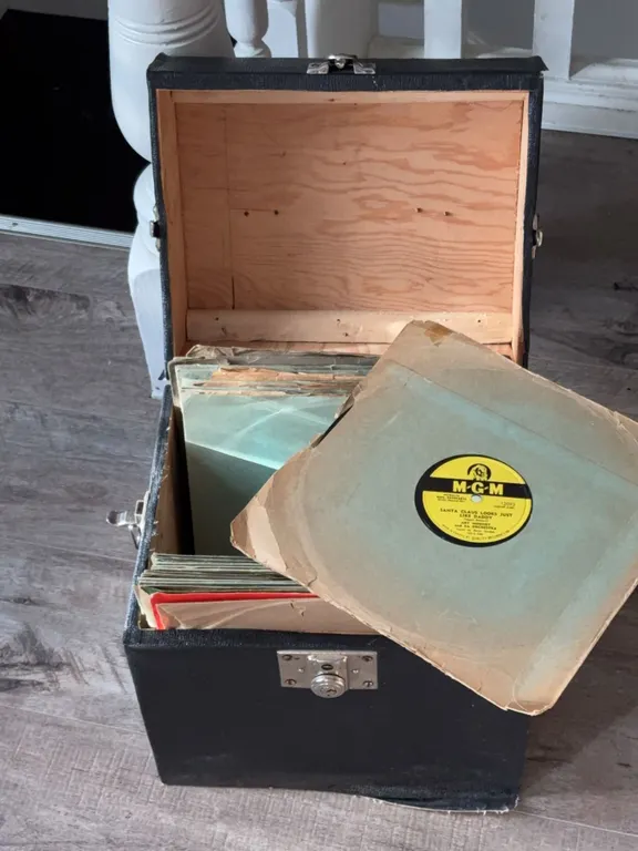 78 RPM Records In Carry Case