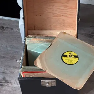78 RPM Records In Carry Case