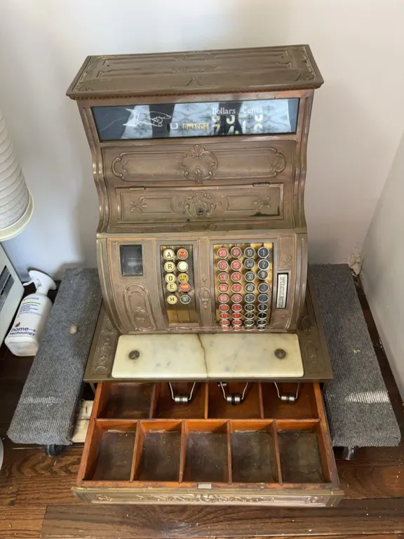 National Brass Cash Register with Marble Trim