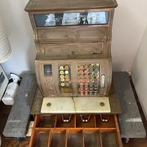 National Brass Cash Register with Marble Trim