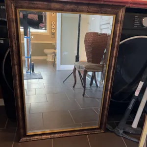 Rectangular Wall Mirror With Wood Frame