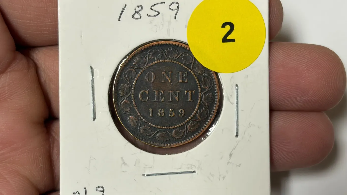 1859-N9 Canadian Large Cent, Narrow 9