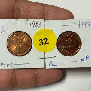 1983 Canadian Small Cent, Far Bead & Near Bead, MS63 & PL