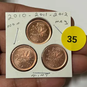 2010-2012 Canadian Small Cent, 2010,2011,2012, Non Magnetic, MINT
