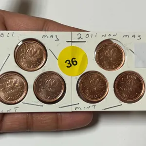 2011 Canadian Small Cent, Magnetic & Non Magnetic,MINT
