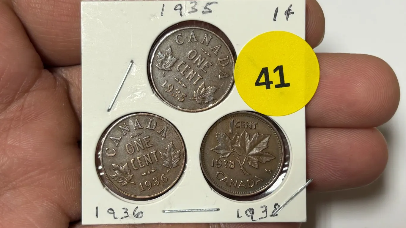 1935, 1936, 1938 Canadian Small Cent