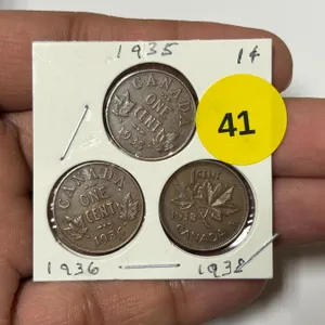 1935, 1936, 1938 Canadian Small Cent