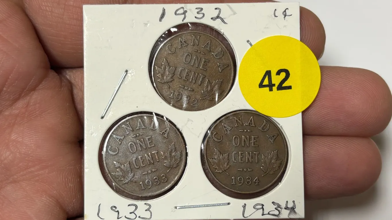 1932, 1933, 1934 Canadian Small Cent
