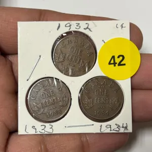 1932, 1933, 1934 Canadian Small Cent