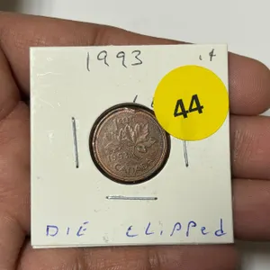 1993 Canadian Small Cent , DIE ERROR, DIE CLIPPED
