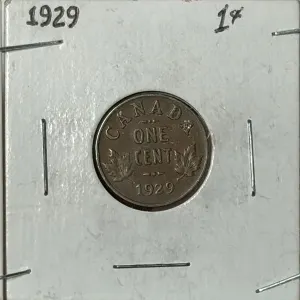 1929 Canadian Small Cent, LOW 9 & HIGH 9