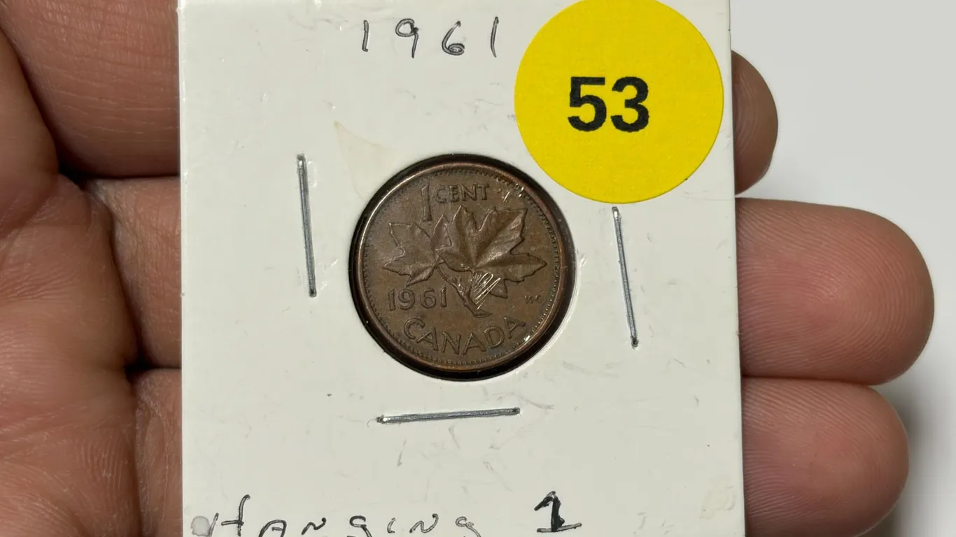 1961 Canadian Small Cent, HANGING 1