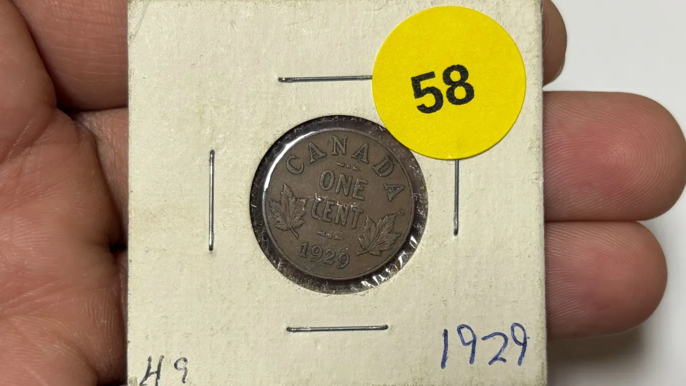 1929-H9 Canadian Small Cent, High 9