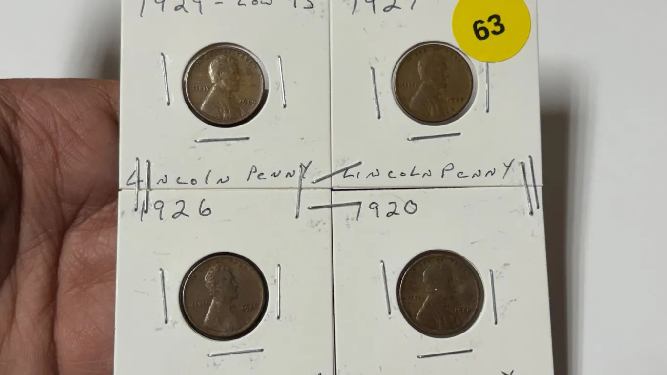 1929-1920 U.S. Lincoln Pennys,1929 LOW 9,1927,1926,1920