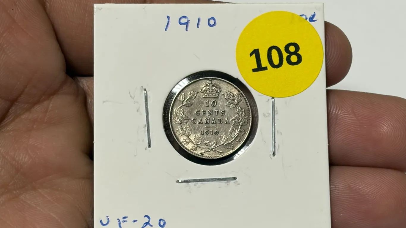 1910 Canadian Dime, VF-20