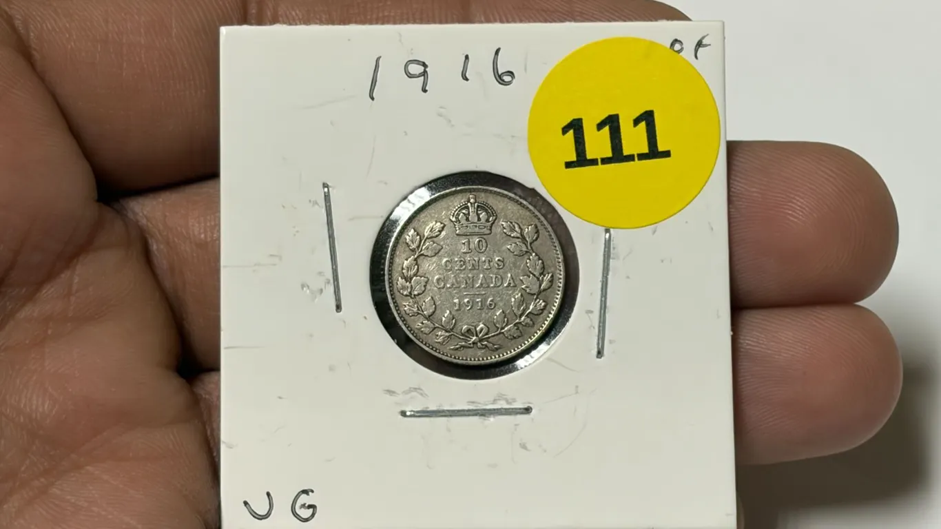 1916 Canadian Dime, VG