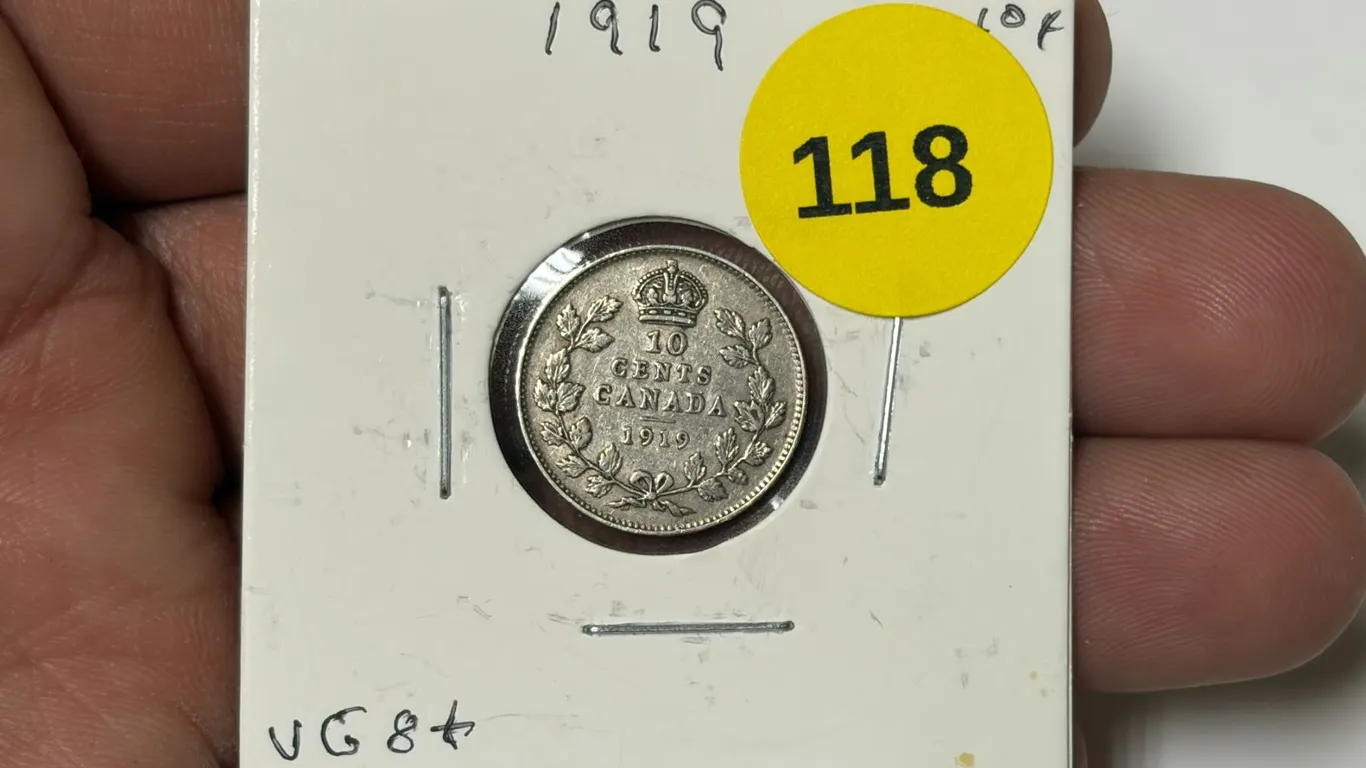 1919 Canadian Dime, VG8 +