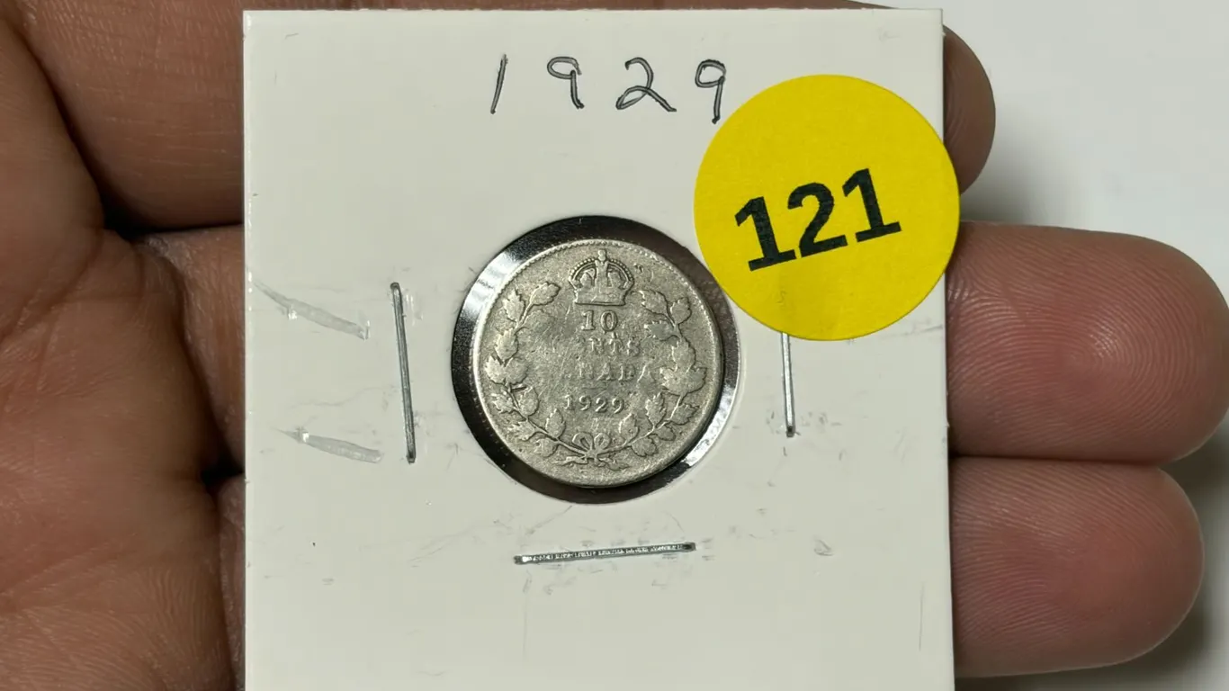 1929 Canadian Dime, VG