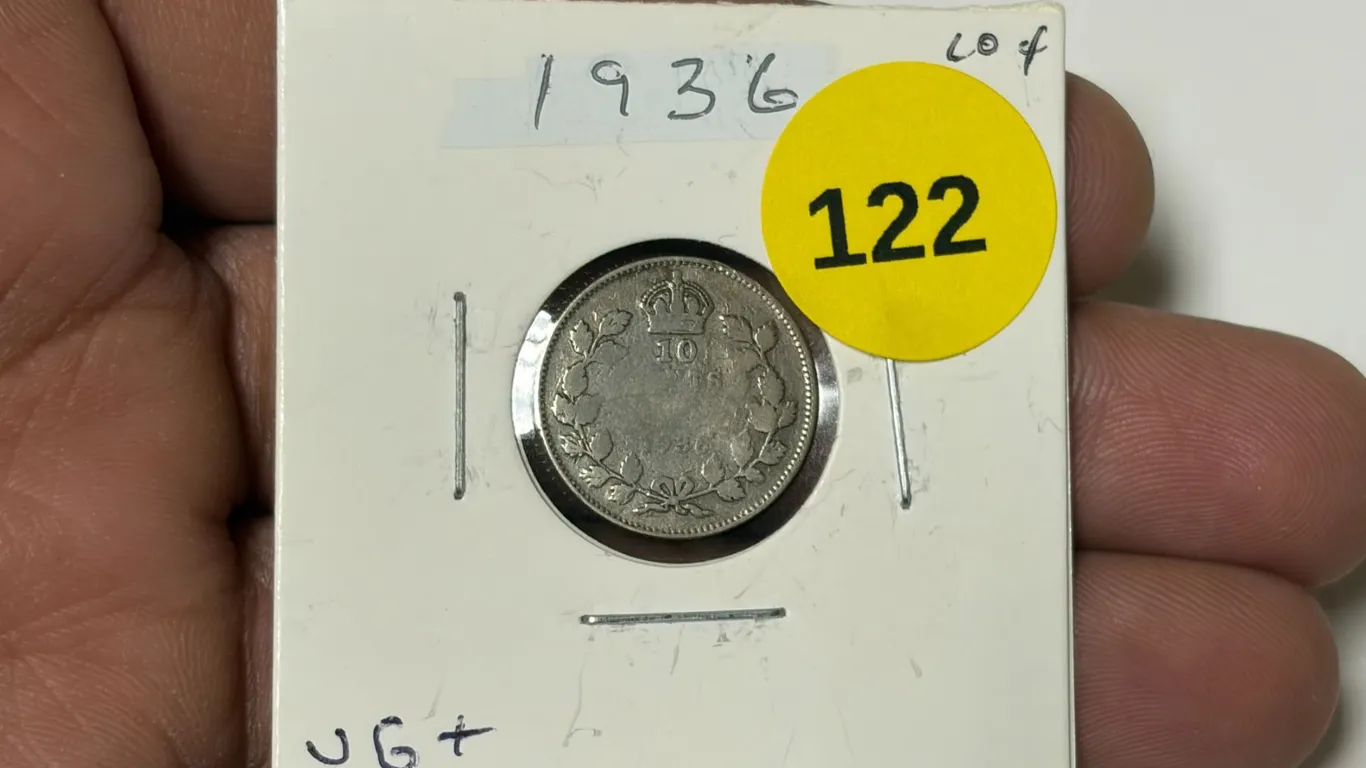 1936 Canadian Dime, VG