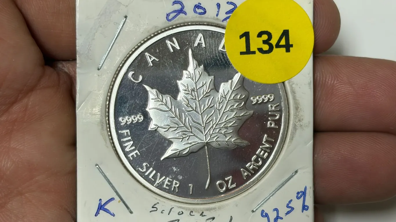 2013 Canada Maple Leaf 5 Dollar Silver Coin, Tested 925 Silver,K