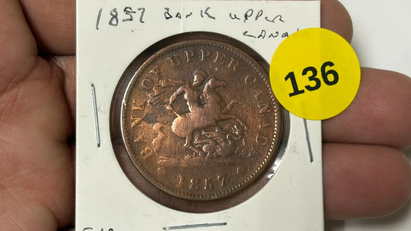 1857 Bank Of Upper Canada, F-12, ONE PENNY