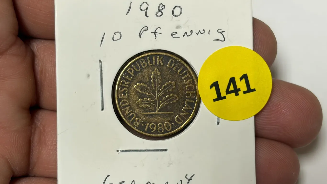 1980 Germany 10 Pfenning, D Coin