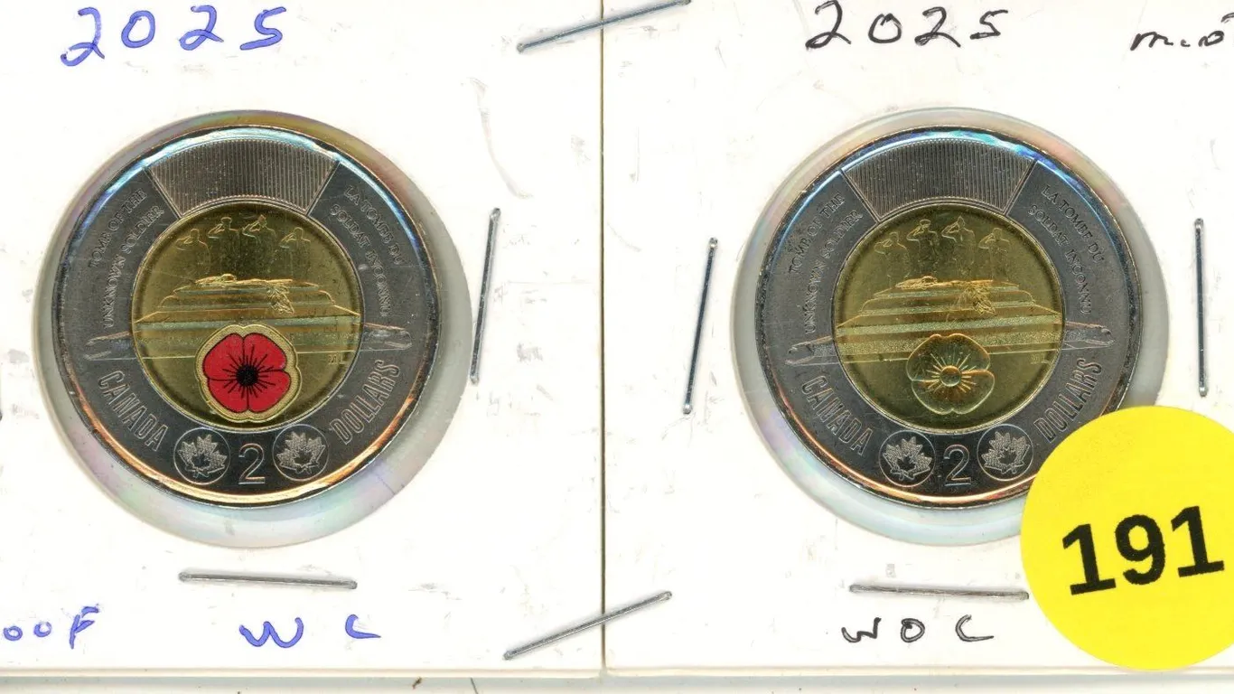 2025 Canadian Toonie,Tomb of the Unknown Soldier, WC & WOC,PROOF